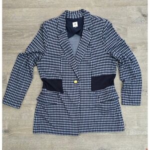 CAbi Blue and White Checkered Blazer- EUC